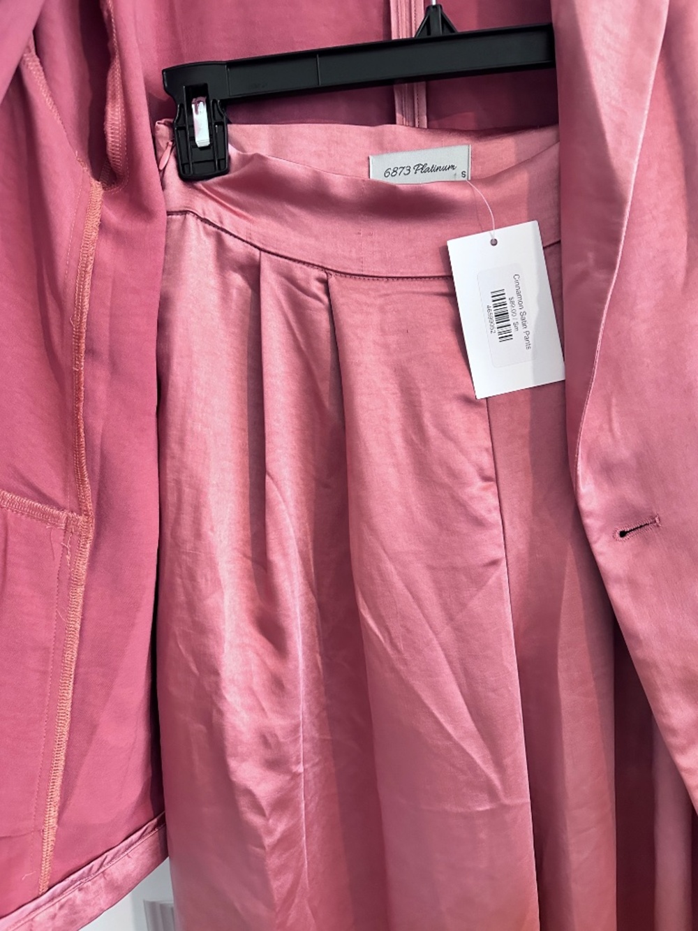 Boutique Satin Blazer Set - Pink - Size Small - Picture 2 of 9